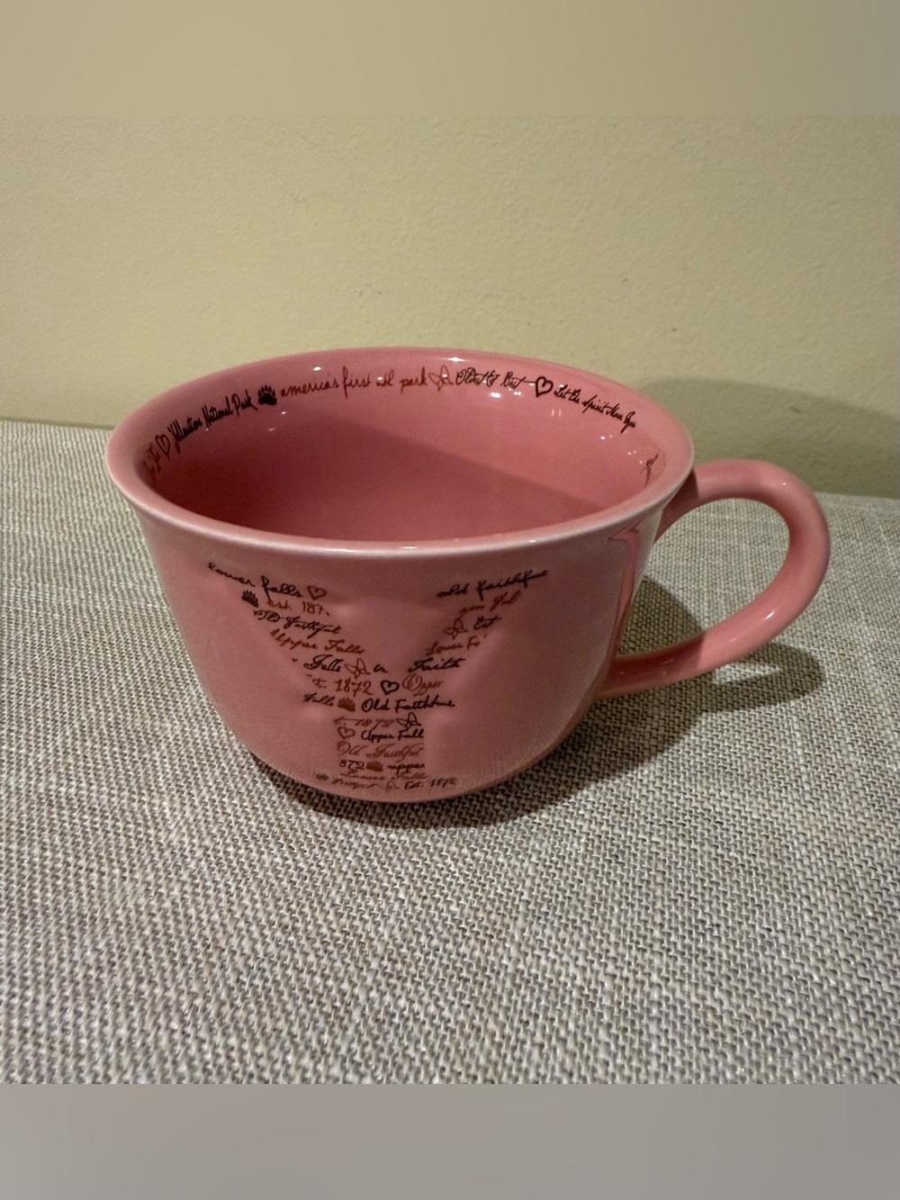 Yellowstone National Park Pink Ceramic Souvenir Mug Park Landmarks